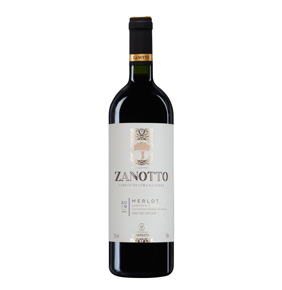 Vinho Fino Tinto Seco Merlot Zanotto - 750 ml