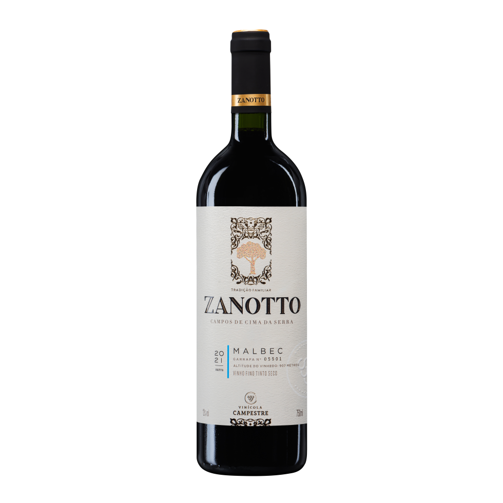 Vinho Fino Tinto Seco Malbec Zanotto - 750 ml
