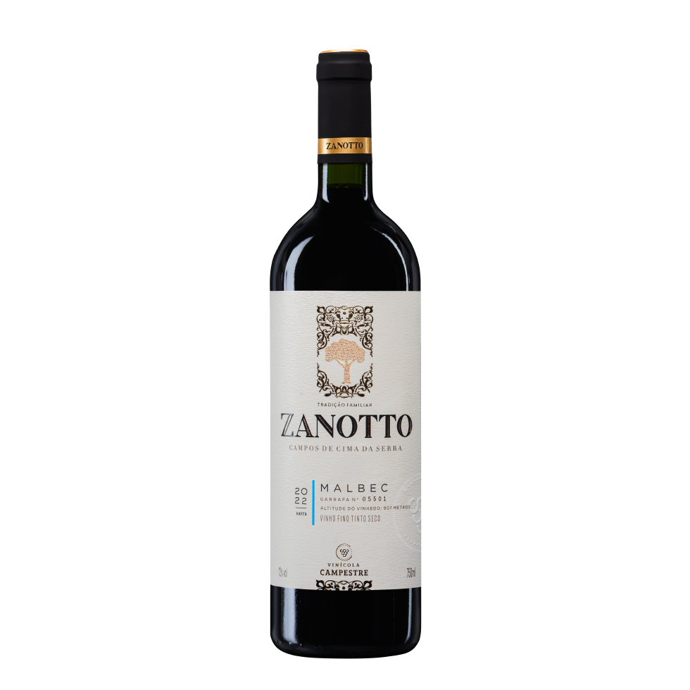 Vinho Fino Tinto Seco Malbec Zanotto - 750 ml