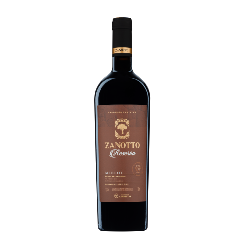 Vinho Fino Tinto Seco Merlot Zanotto Reserva - 750 ml