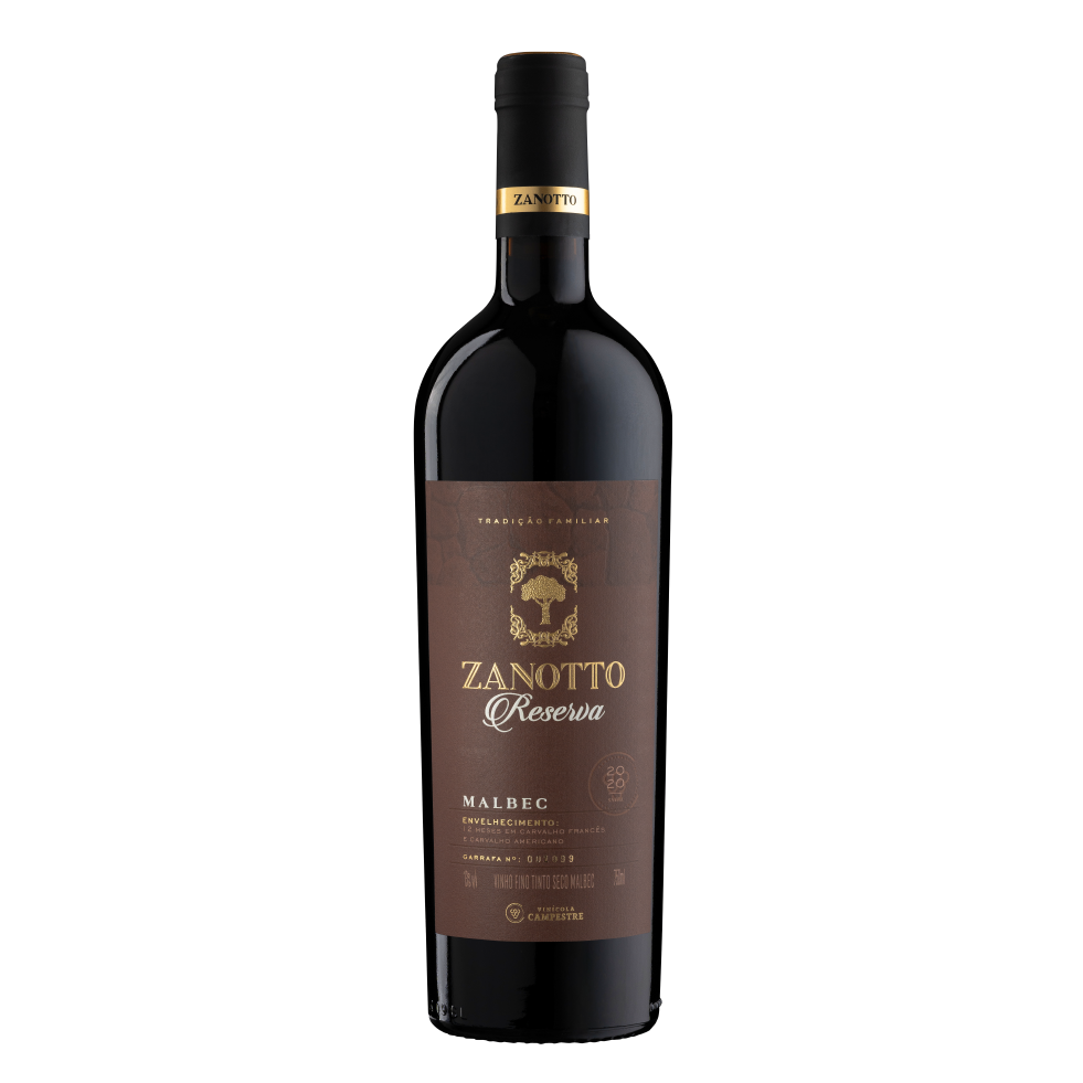 Vinho Fino Tinto Seco Malbec Zanotto Reserva - 750 ml