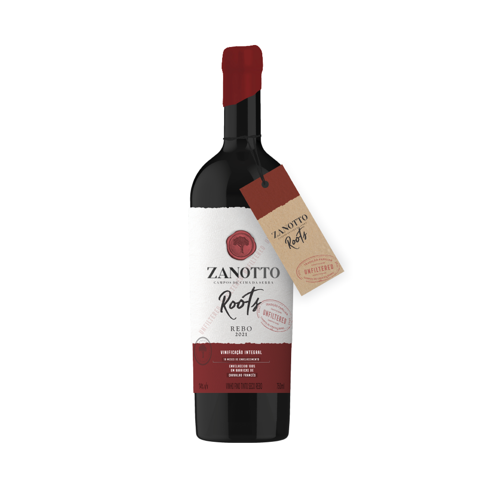 Vinho Fino Tinto Seco Rebo Vinificação Integral Zanotto - 750 ml