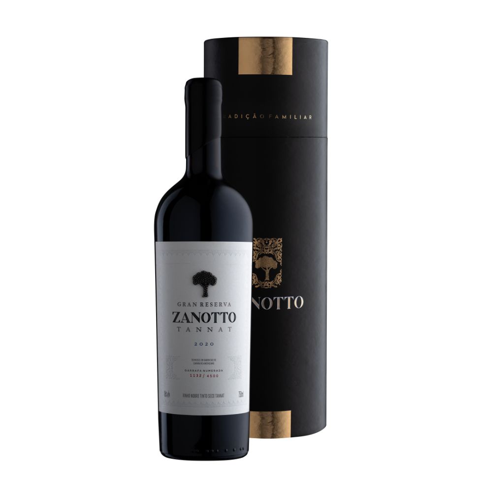 Vinho Nobre Tinto Seco Tannat Zanotto Gran Reserva - 750 ml + Tubete